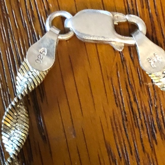 Sterling 925 Silver and Gold Necklace and Bracelet Set - Picture 2 of 12